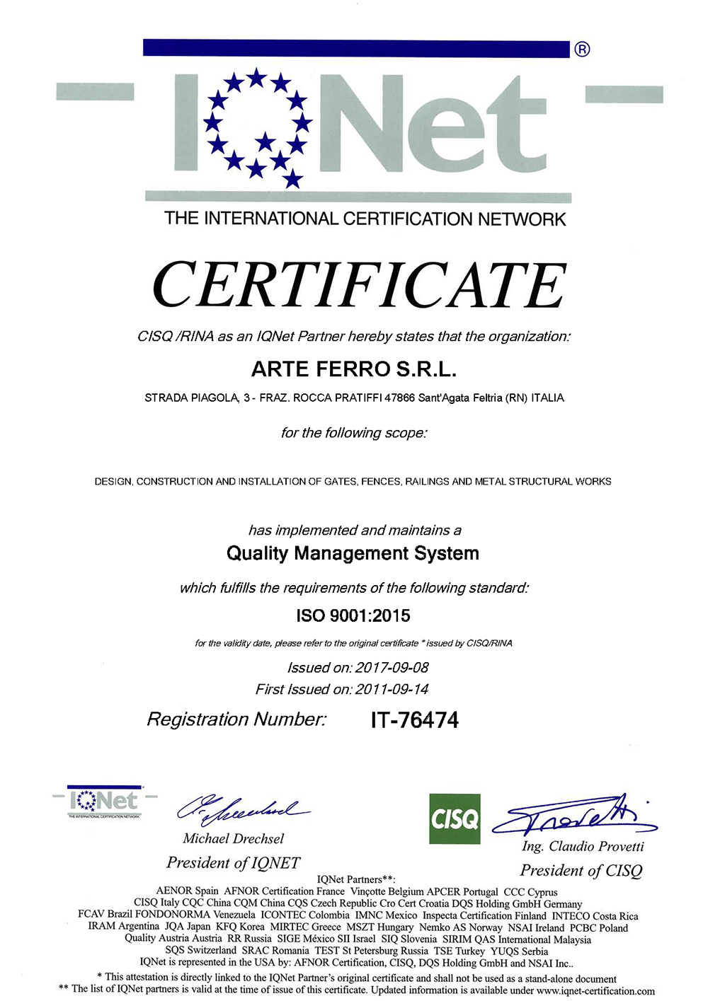 CertificatoIQnet